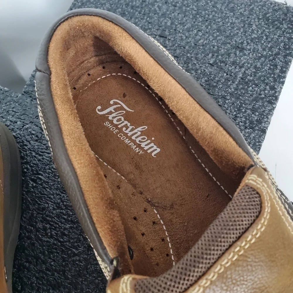 Florsheim Lakeside Slip on Brown Leather Boat Shoes Mens Size 10.5 M